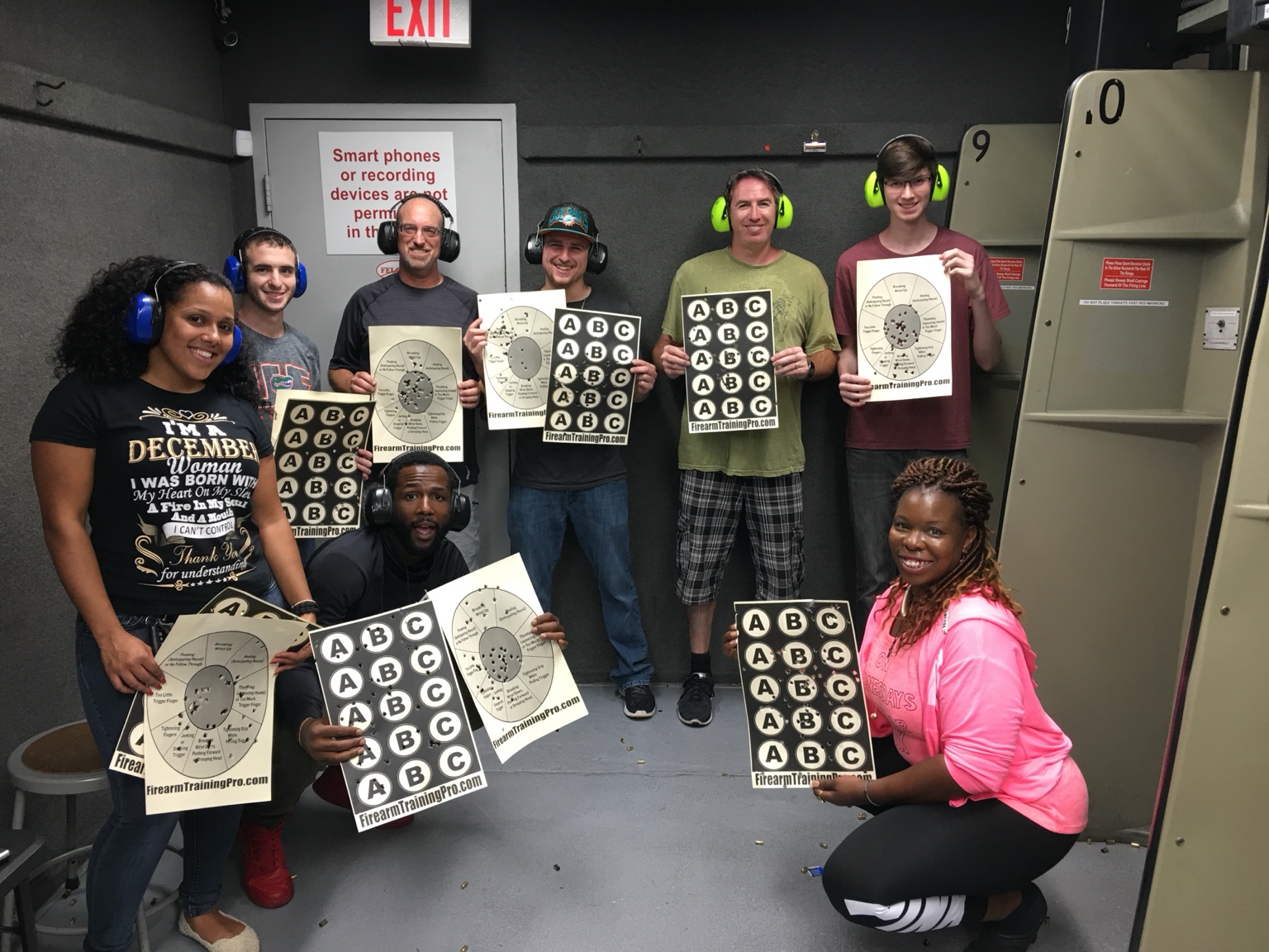 Class photo with targets